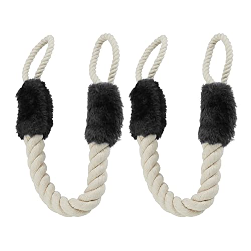 Set de Correias para Porta com Fio Relaxdays | Bege Relaxdays - Paragens de porta - correia, porta, fio, bege