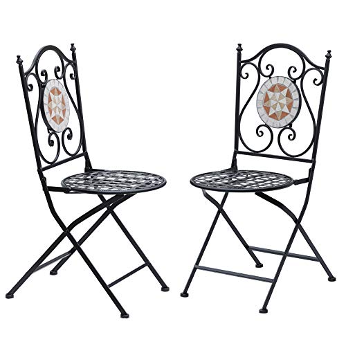 Conjunto de 2 Cadeiras Dobráveis Outsunny | Mosaic Outsunny - Móveis de exterior - dobráveis, mosaic, conjunto