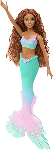 Boneca DISNEY Ariel The Little Mermaid (Idade Mínima: 3 anos) Mattel - Brinquedos - 29 cm, vestido branco, coroa, botão cantar
