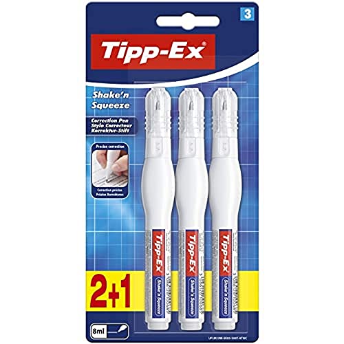Tipp-Ex Shake'n Squeeze White Corrector 1.0 Ml BIC - Correção de fluídos, canetas e fitas - corretor, 10 ml, fina ponta, alta performance
