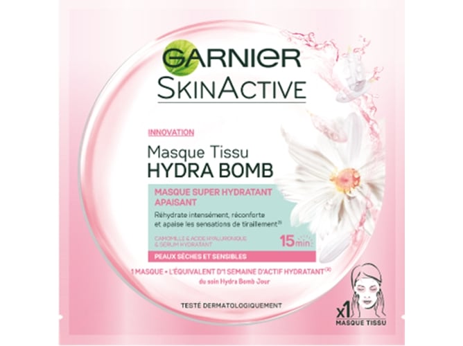 Máscara para O Rosto GARNIER Hydra Bomb 50 Ml Garnier - Máscaras e esfoliantes para a pele - hidratante, 50 ml, limpeza profunda, fresca