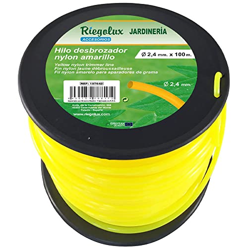 Fio de Desbaste LUX 107642 (Amarelo - 2,4mm) RIEGOLUX - Acessórios para aparadores de erva - amarelo, 24mm, nylon, resistente à água
