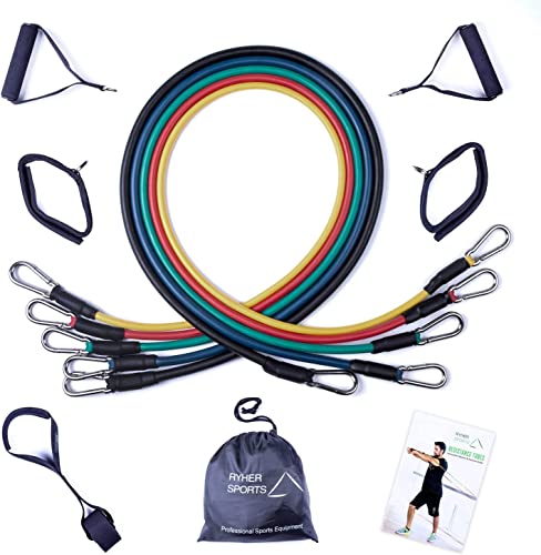 Kit de Tensão Muscular RYHER (5 Bandas) Ryher - Levantamento de peso - 5 bandas, 100 kg, borracha, resistente