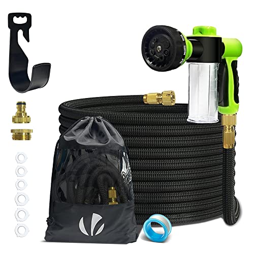 VOUNOT Manguera extensible 15m com pistola rociadora de 8 funções e dispensador de sabão VOUNOT - Mangueiras de jardim - 15m, pistola rociadora, 8 funções, dispensador de sabão