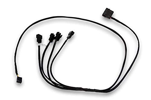 Cabo de Alimentação EK WATER BLOCKS (Molex - 80 cm - Preto) EKWB - Cabos de sistema e alimentação - 80 cm, 4 x 4-pin PWM, molex, masculino