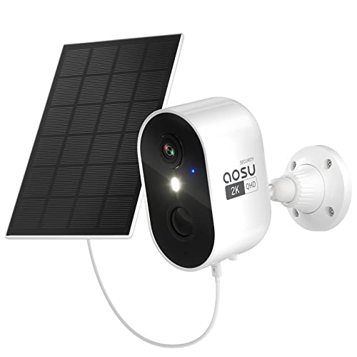 Câmara de segurança AOSU 2K | Branco (Domótica) AOSU - Câmeras de vigilância - sensor infravermelho, solar + dc, sem fios, conectividade 2.4 ghz