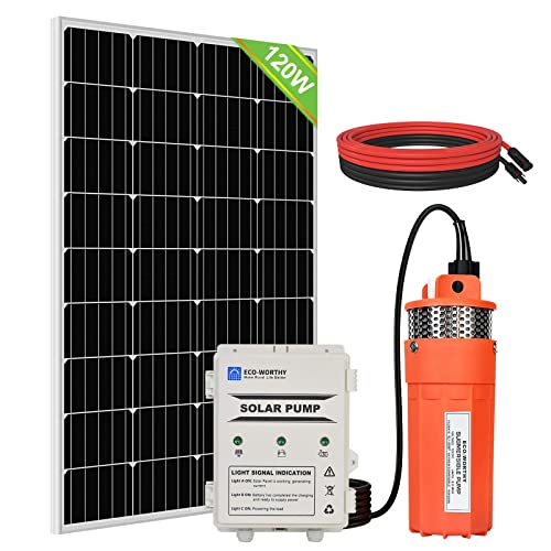 Sistema Solar Submersível com Bomba de Água e Bateria 120W DCHOUSE - Geradores - submersível, bomba de água, bateria 120w