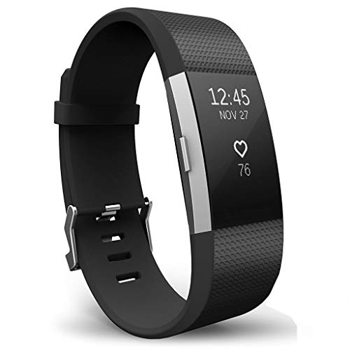 Bracelete para FITBIT Charge 2 - Preto (Acessório Informática e Tel.) INF - Acessórios para monitor de atividades - silicone, preto, pequeno