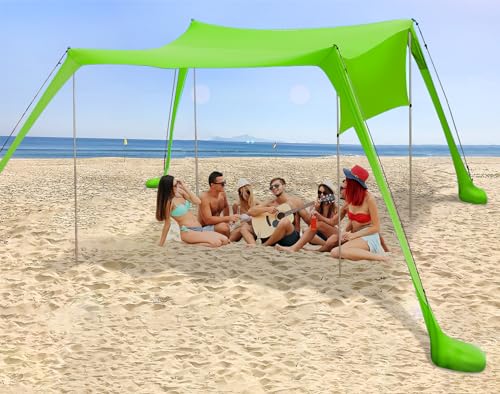 Tenda de Praia UPF50+ com Poleteis de Alumínio e Fixação de Areia FBSPORT - Móveis de exterior - UPF50+, alumínio, fixação de areia