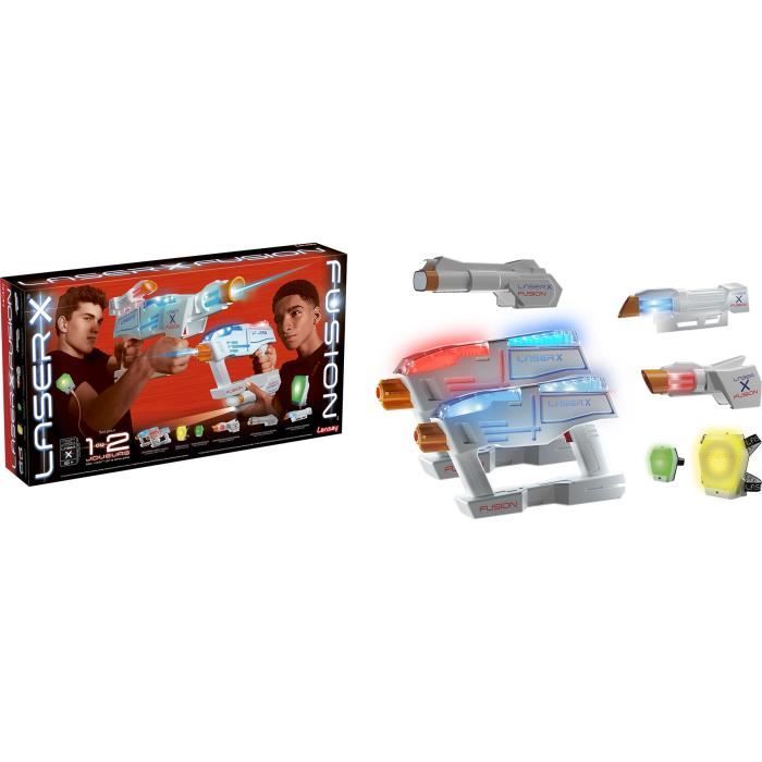 Laser Tag LANSAY X Fusion Double (Idade Mínima Recomendada: 6 anos) Lansay - Jogos - laser tag, lanzay x fusion double, idade mínima recomendada 6 anos, armas laser, escudo, alcance 15 metros