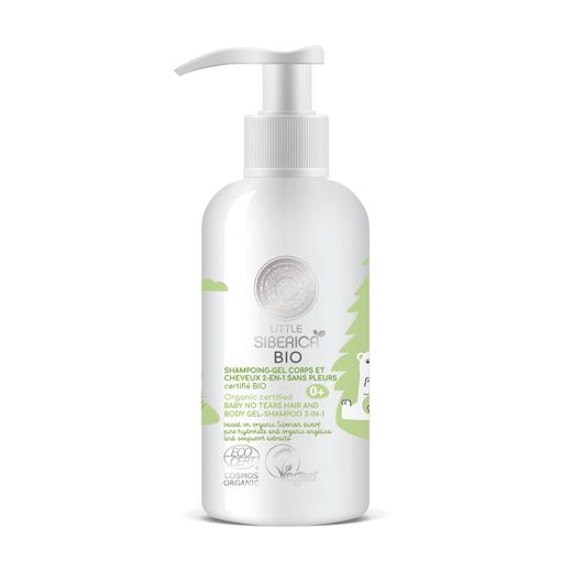 Gel de Banho e Champô Sem Choro Corpo e Cabelo Orgânico 250 Ml Natura Siberica - Banho e corpo - corpo, cabelo, orgânico, sem chorar