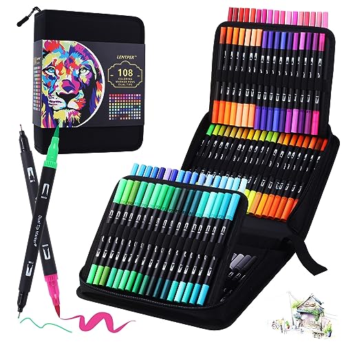 Canetas de Feltro LENTPER 108 Cores (Multicor - 1 Unidade) LENTPER - Marcadores e marcadores de texto - multicor, traço fino, preciso, escolar