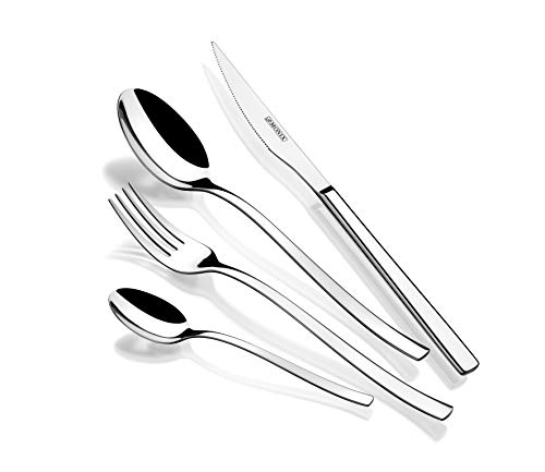 Conjunto de Talheres MONIX Génova (24 peças) Monix - Jogos de talheres - 24 peças, aço inoxidável, faca para carne, design moderno