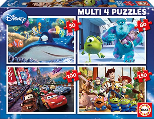 Puzzle PIXAR Puzzle Multi 4 en 1: Nemo - Monsters - Cars - Toy Story EDUCA - Quebra-cabeças de encaixar - nemo, monsters, cars, Toy Story