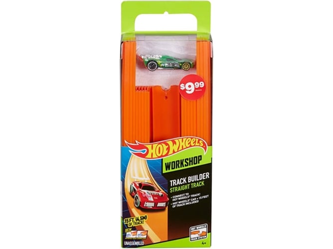 Pista para Carros HOT WHEELS Straight Track Hot Wheels - Brinquedos - 18 peças, 9 polegadas, 12 polegadas, conectores
