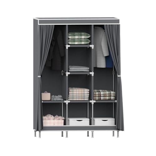 Armário de Roupa 7H SEVEN HOUSE | Cinzento 7HOUSE - Conjuntos de móveis - armario de roupa, 7h seven house, cinzento, 3 portas corredeiras, 2 prateleiras