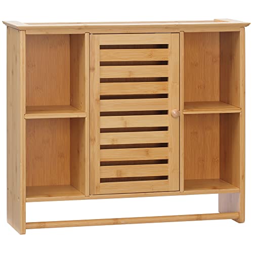 Armário de Parede KLEANKIN Bambu (Madeira - Melamina - 65 x 17.8 x 54.6 cm) kleankin - Armários de remédios - bambu, melamina, 65x17.8x54.6 cm