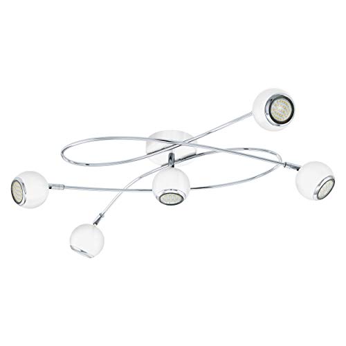 Plafon de Iluminação LEDKIA LIGHTING Branco (GU10 - 5 x 6 W - Aluminio) EGLO - Luminárias de teto - led, 3000K, 270 Lm, gu10, branco