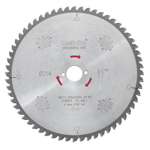 Disco de Serra Circular METABO 628221000 (Ø 25.4 cm) metabo - Ferramentas - 25.4 cm, 48 dentes, 96 dentes por polegada, 1 kg