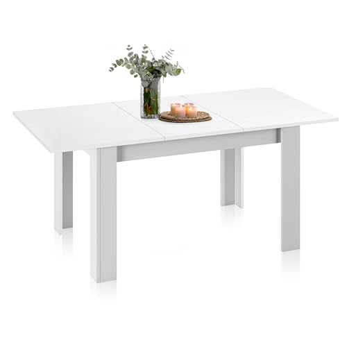Mesa de Refeição INNOVATION HOME FURNISH DUEHOME-DANNA-BR duehome - Mesas de cozinha e sala de jantar - extensível, rectangular, branco, 140-190 cm
