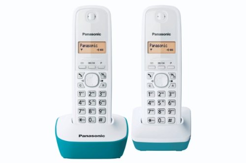 Telefone PANASONIC KX-TG1612 Preto, Azul, Branco Panasonic - Telefonia - rede, instalação na parede, identificação de chamada, visualização da hora