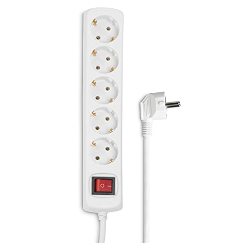 Extensão Elétrica HAMA 00047842 | 5 Tomadas - Tipo F (Branco) Hama - Fios e cabos elétricos - 5 tomadas, tipo f, branco