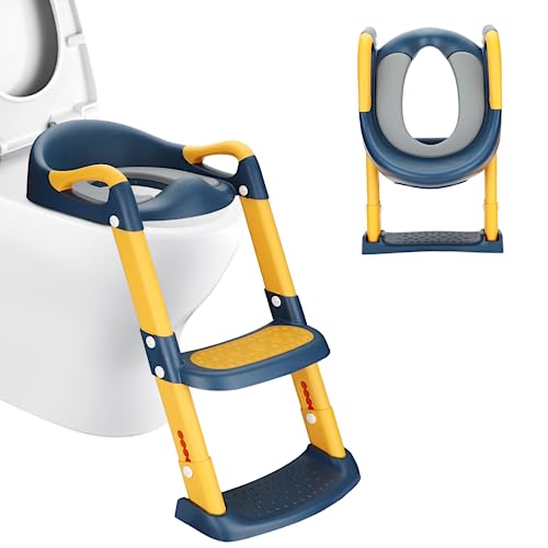 Deanic Blue Toilet Trainer with Stair Deanic - Suprimentos de limpeza doméstica - plegável, prateleiras, escada, 2 passos