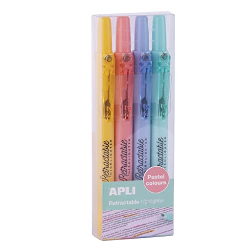 Pack 4 Marcadores Retráteis Apli Pastel APLI - Marcadores e marcadores de texto - pack, marcadores, retráteis, pastel