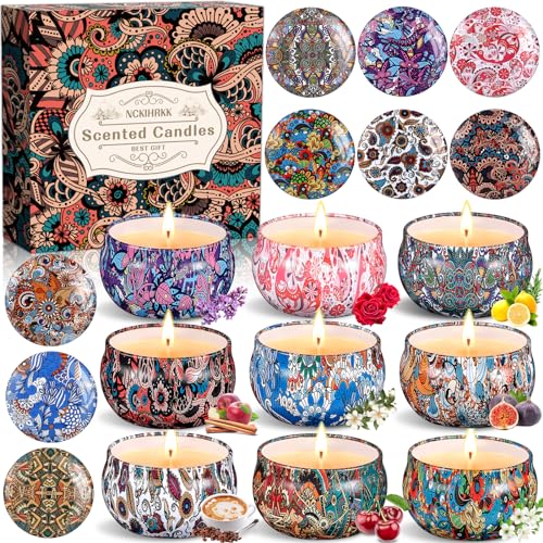 Velas Perfumadas NCKIHRKK (Candeeiro - 9 unidades) NCKIHRKK - Velas - cera de soja, 2.5 OZ, notas olfativas, lavanda
