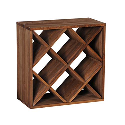 Suporte de Vinho VINLO Cube 50 Castanho VINCASA - Suportes para vinhos - suporte, vinho, castanho