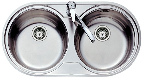 Teka DR 80 2C Lava-Loiça Independente 60 cm Branco TEKA - Pias de cozinha e utilidade - 60 cm, aço inoxidável, 36 l, 2 bacias, branco