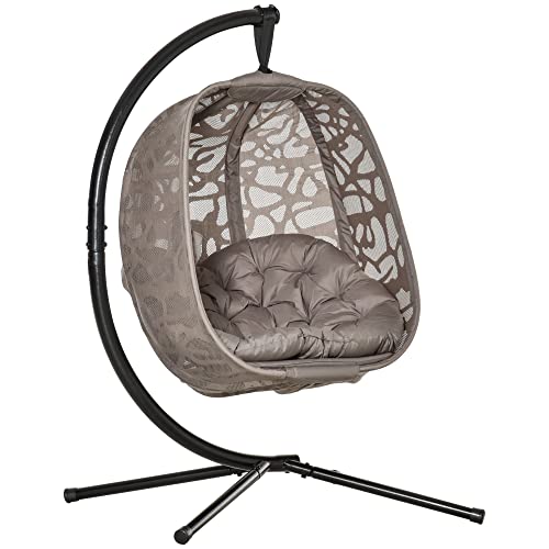 Cadeira Suspensa OUTSUNNY 84-026 (Castanho - Aço) Outsunny - Móveis de exterior - castanho, aço, suspensa