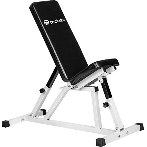 Banco de Musculação TECTAKE Fitness (Branco - Aço - 47x114x120cm) TecTake - Máquinas e suportes de levantamento de pesos - branco, aço, 47x114x120cm