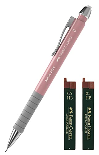 Faber Castell Lápis de Carvão Graphite Apollo Rosa e Minas Recarregáveis Faber-Castell - Instrumentos de escrita e desenho - carvão, recarregável, rosa