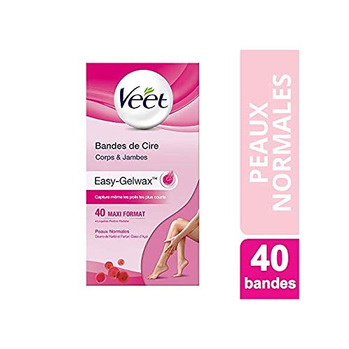 Veet Body & Leg Strips Normal Skin (40 Unidades) Veet - Kits e suprimentos de depilação com cera - corpo, pernas, 40 unidades