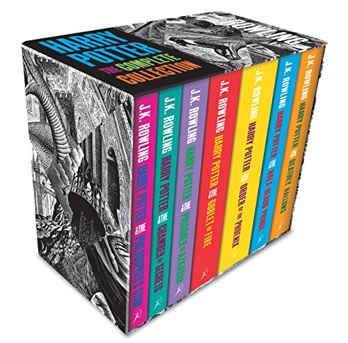 Livro Harry Potter Boxed Set: The Complete Collection Ad de J K Rowling (Inglês) Bloomsbury Children's Books - Livros - coleção completa, edições adultas, jackets estilizados, livros 7