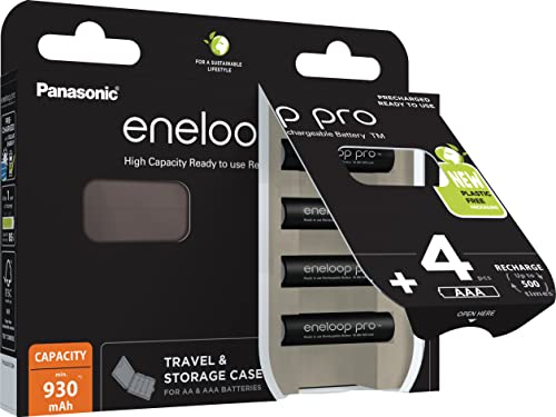 Pilha Recarregável AKKU ENELoop Pro Micro AAA 1,2V Panasonic - Baterias de uso geral - pilha recarregável, akku eneloop pro micro aaa, 930 mAh, utilitário, alcalino, preto