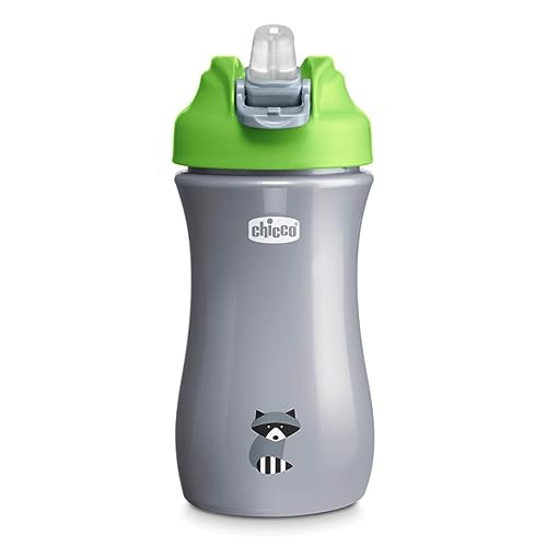 Garrafa CHICCO Pop-up Cup (350 ml - Verde) Artsana spa - Copos de transição - 350 ml, boquilha silicone, tampão pop-up, asa integrada