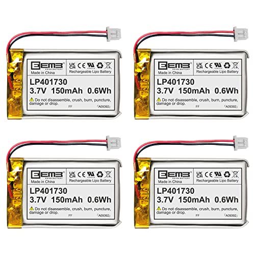 Pilha Recarregável EEMB 401730 (3.7V - 150mAh) EEMB - Baterias - 150 mAh, 3.7 V, lítio polímero, aa