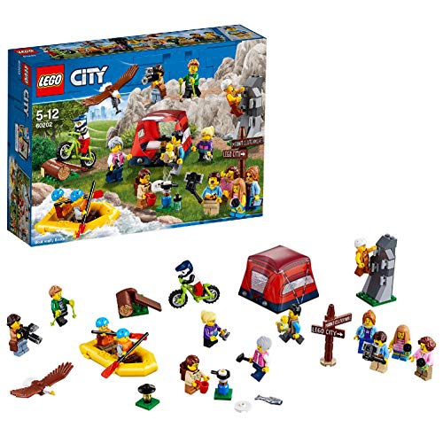 LEGO City Town 60202 Pack de Pessoas - Aventuras ao Ar Livre (Jogos de Construção) LEGO - Blocos de encaixe - avion, pilot, café, viagem