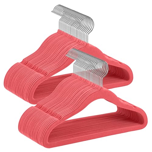 Conjunto de 50 Ganchos SONGMICS (Vermelho - Poliéster) SONGMICS - Acessórios de vestuário - conjunto, 50 ganchos, vermelho, poliéster