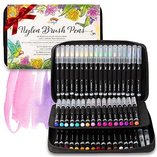 Conjunto de Canetas de Feltro COLORYA 50 Cores Colorya - Marcadores e marcadores de texto - caneta, felpuda, pincel, cores, escova