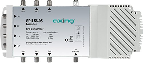 Multiplicador de sinal AXING SPU 56-05 (5 entradas - 6 saídas) Axing - Acessórios de computador - 6 saídas, rf/coaxial, preto, compatível windows/mac/linux