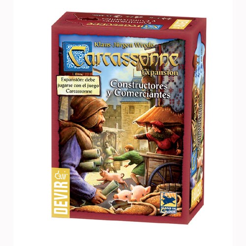 Jogo de Tabuleiro DEVIR Carcassonne Constructeurs et Commerçants (Idade Mínima Recomendada: 8 anos) Devir - Jogos de tabuleiro - expansão, pontos irregulares, mercadorias