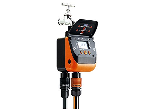 Sistema de Rega por Gotejamento CLABER Duplo Evolution Automático Preto e Laranja Claber - Controlos de aspersores - preto, laranja, plástico, bateria, 1439 min