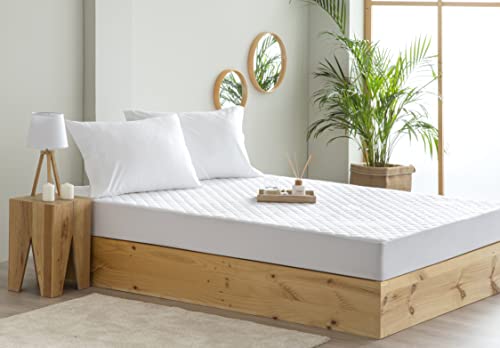Protetor de Colchão TODOCAMA Acolchoado Anti-Acariões (Branco - 190x200cm) Todocama - Protetores de colchão - absorvente, impermeável, anti-acarísses, higiênico