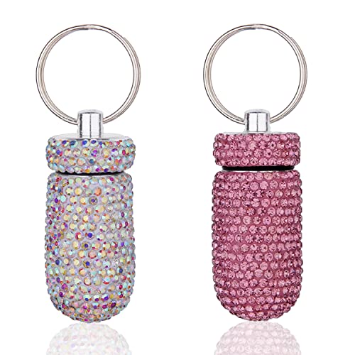 Caixa de Viagem para Pílulas GOUWEIBA 2 Unidades Rosa e Prateado GOUWEIBA - Porta-comprimidos - mini, aço inoxidável, 2 compartimentos, elástico