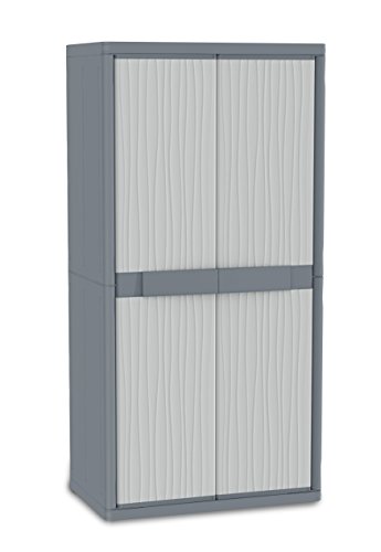 Armário de Garagem TERRY Wave Jumbo 3900 (M - 390x190x85cm) TERRY - Armários de armazenamento e armários de bloqueio - resina, duas portas, 4 prateleiras, reguláveis, até 25 kg
