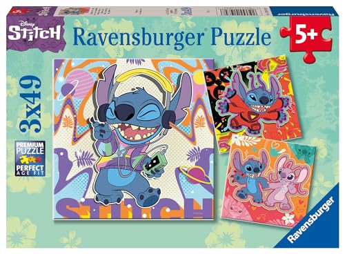 Puzzle RAVENSBURGER 00.019.664 (49 Peças) Ravensburger - Quebra-cabeças - madeira, 49 peças, lilo, stitch