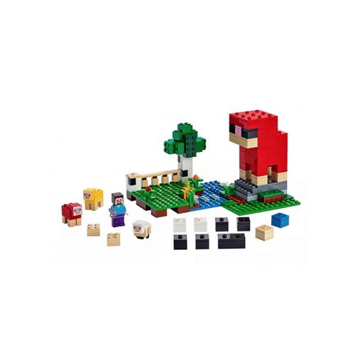 LEGO Minecraft - A Fazenda de Lã - 21153 (Idade Mínima: 8) LEGO - Blocos de encaixe - lego, minecraft, fazenda, lã